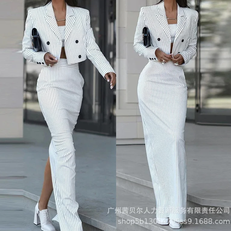 Winter Clothing Online - Conjunto de chaqueta a rayas y