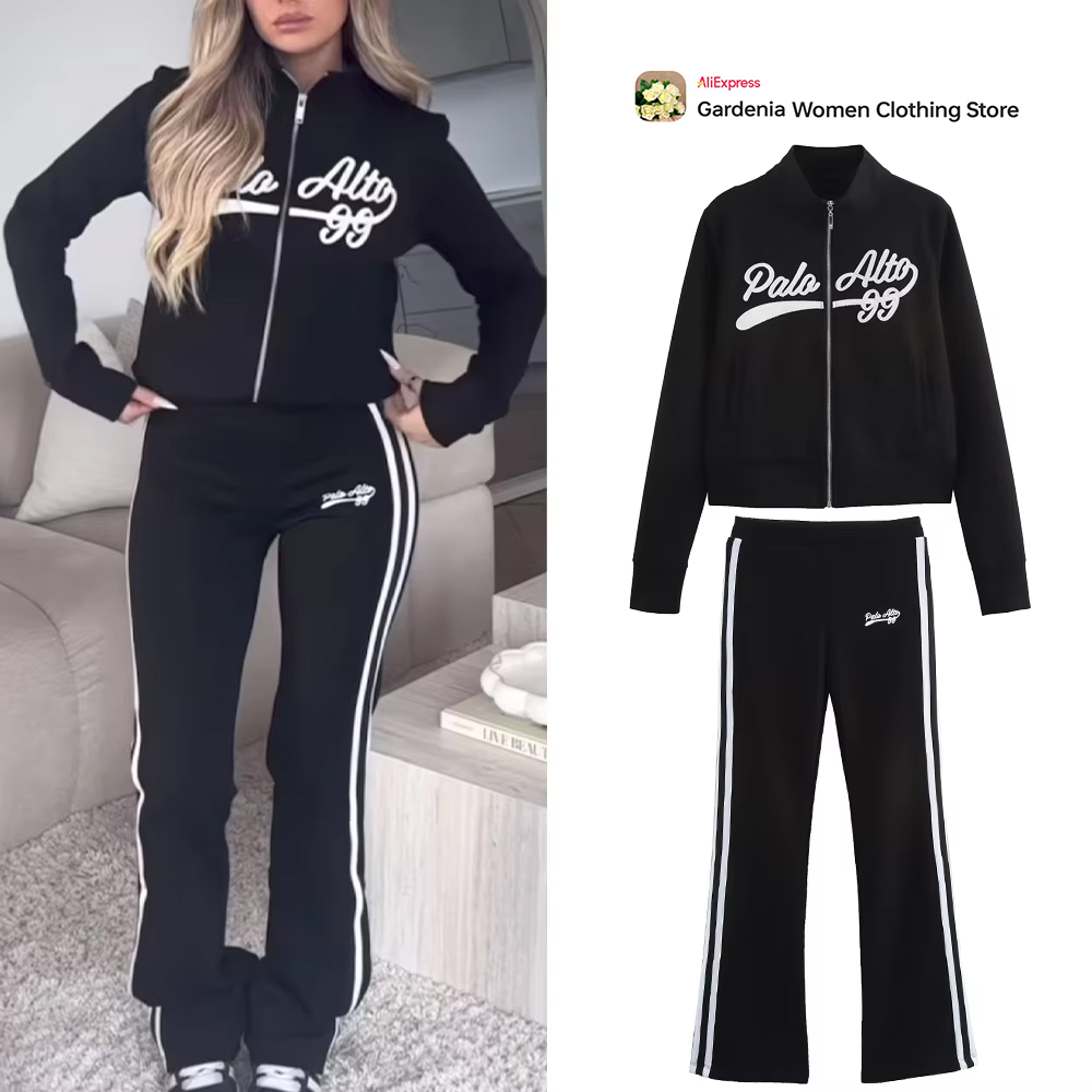 Winter Clothing Online - Conjunto deportivo universitario negro informal para