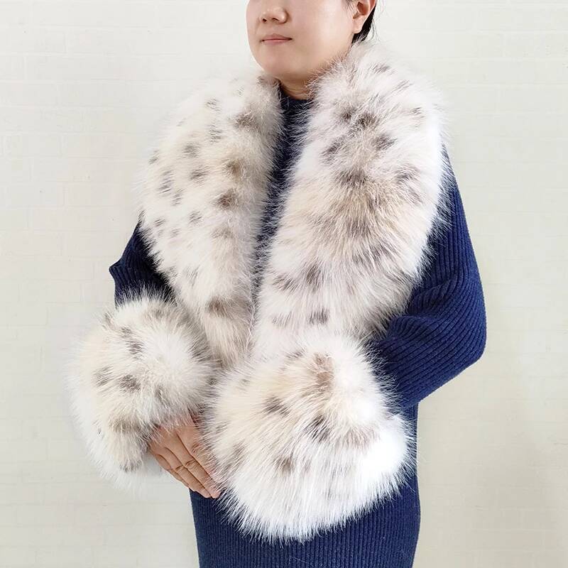 Bufanda grande de piel de zorr - Winter Clothing Online reseña y precio