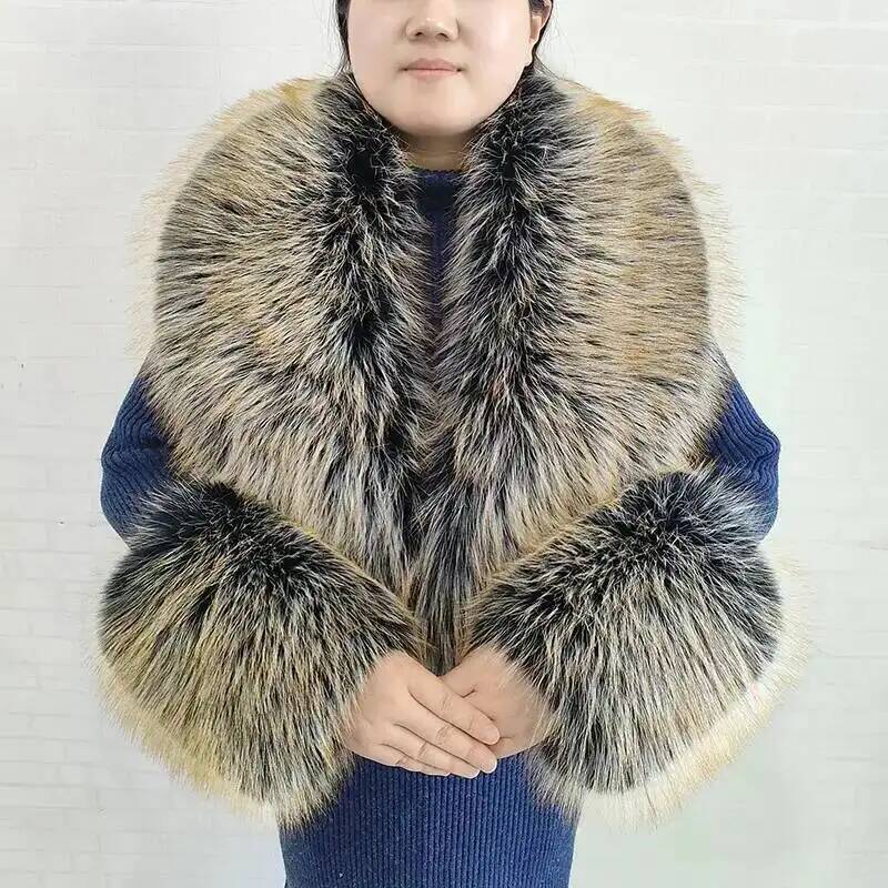 Bufanda grande de piel de zorr - Winter Clothing Online reseña y precio