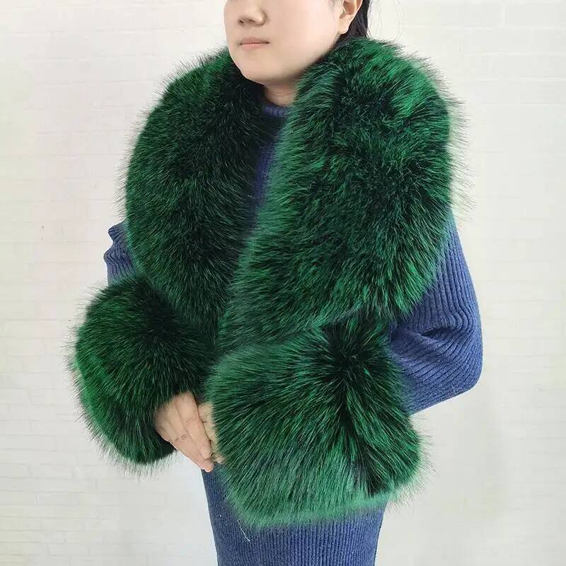 Bufanda grande de piel de zorr - Winter Clothing Online reseña y precio