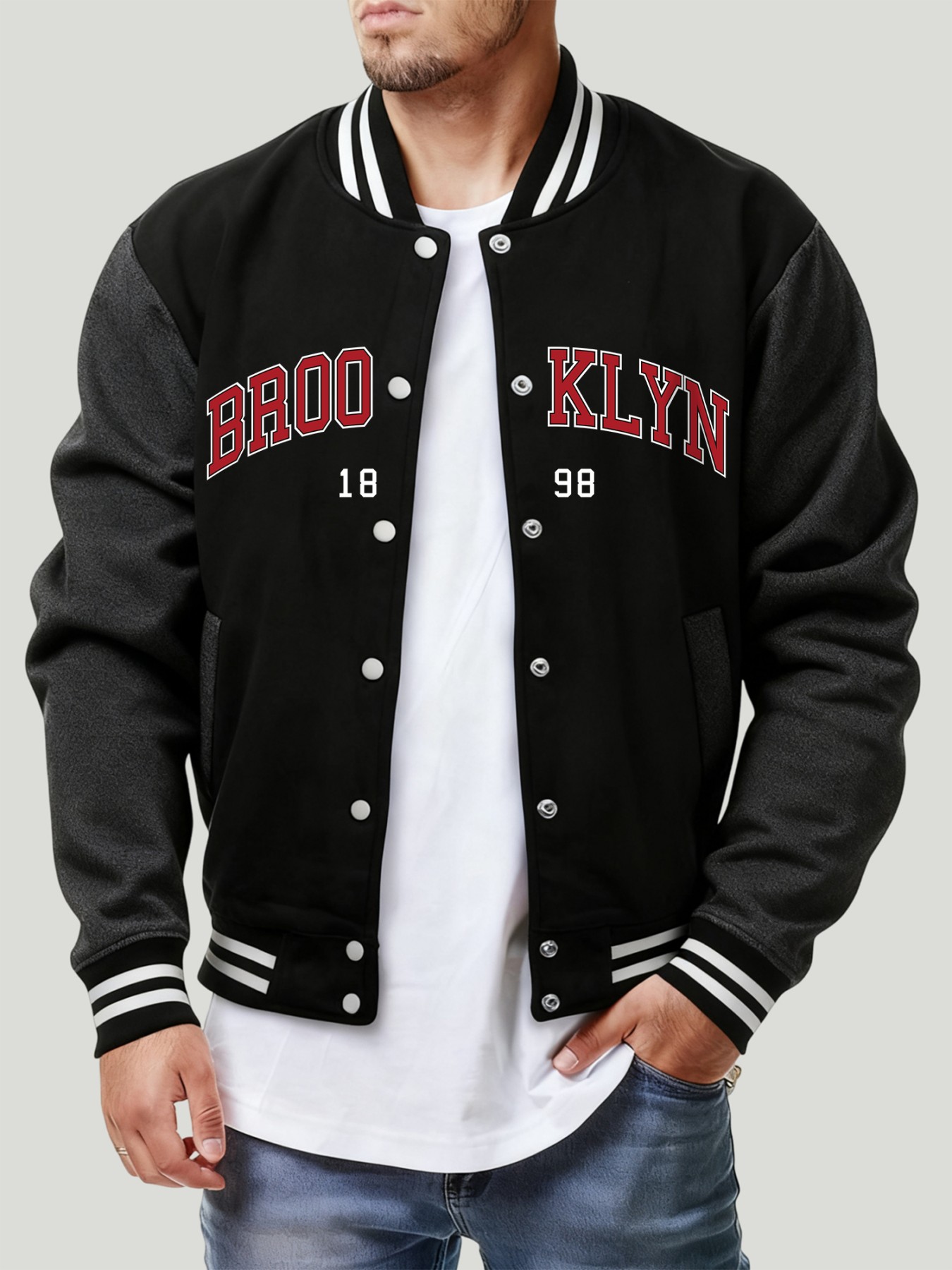 Chaqueta con estampado de letr - Winter Clothing New York reseña y precio