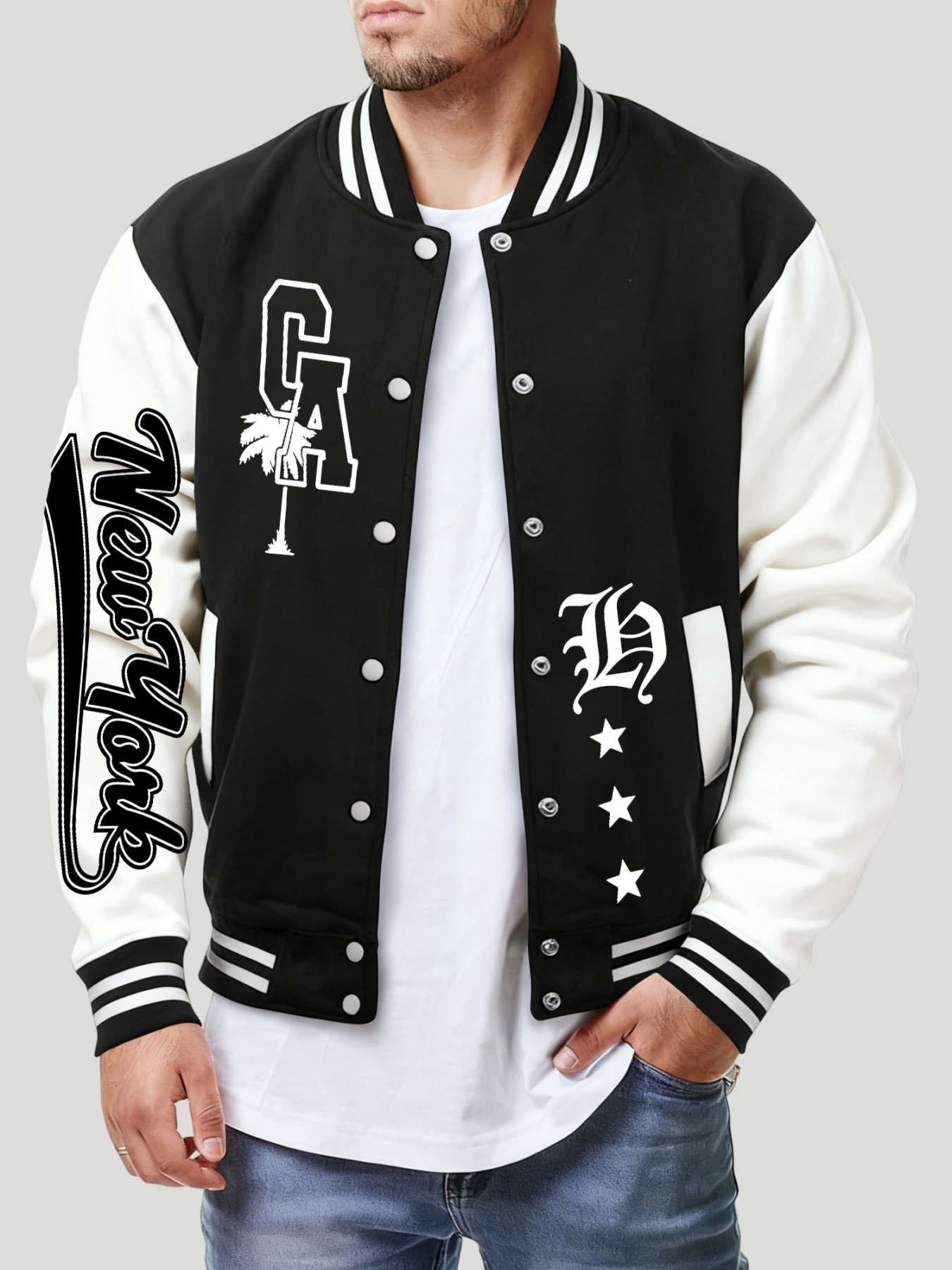 Chaqueta de béisbol con estamp - Winter Clothing New York reseña y precio