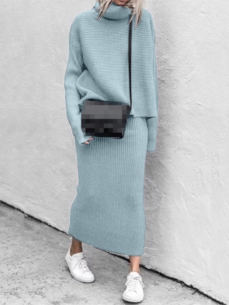Conjunto de Falda Midi Tejida  - Winter Clothing Sale reseña y precio